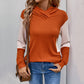 Contrast Sleeve V-Neck Hoodie