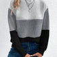 Three-Tone Boat Neck Jumper