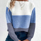 Three-Tone Boat Neck Jumper