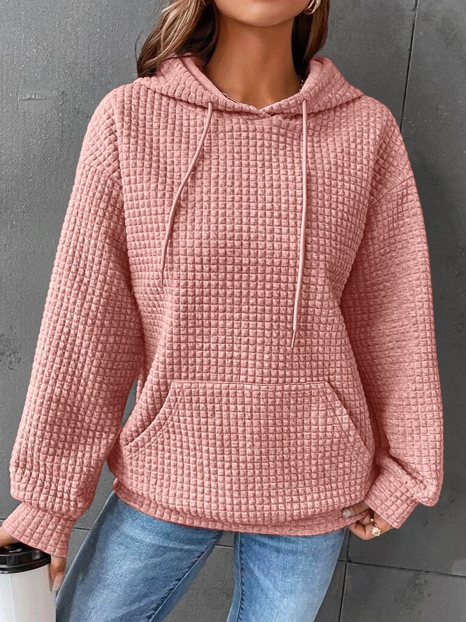 Waffle Knit Oversized Hoodie