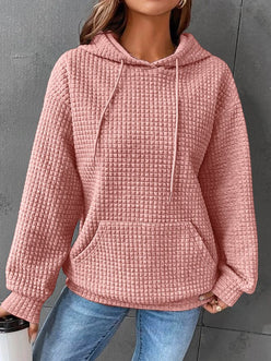 Waffle Knit Oversized Hoodie