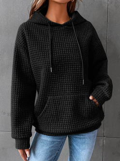 Waffle Knit Oversized Hoodie