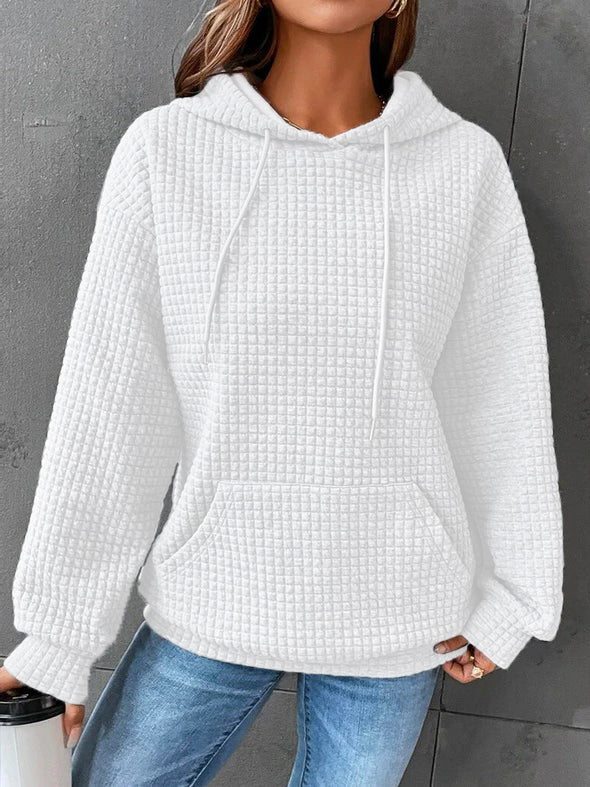 Waffle Knit Oversized Hoodie