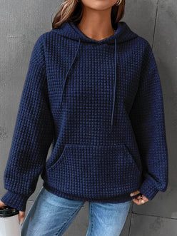 Waffle Knit Oversized Hoodie