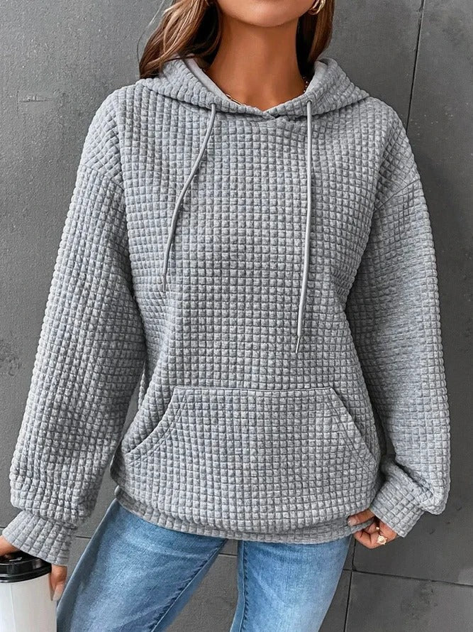 Waffle Knit Oversized Hoodie