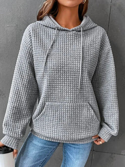 Waffle Knit Oversized Hoodie