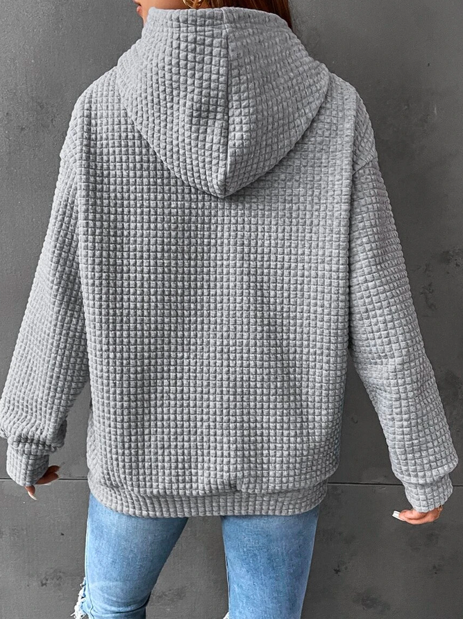 Waffle Knit Oversized Hoodie