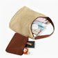 Hobo Bag Straw Faux Leather with Removable Zip Pouch
