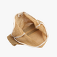 Hobo Bag Straw Faux Leather with Removable Zip Pouch