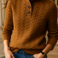 Cable Knit Button Neck Jumper