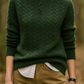 Cable Knit Button Neck Jumper