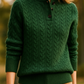 Cable Knit Button Neck Jumper