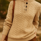 Cable Knit Button Neck Jumper