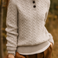 Cable Knit Button Neck Jumper