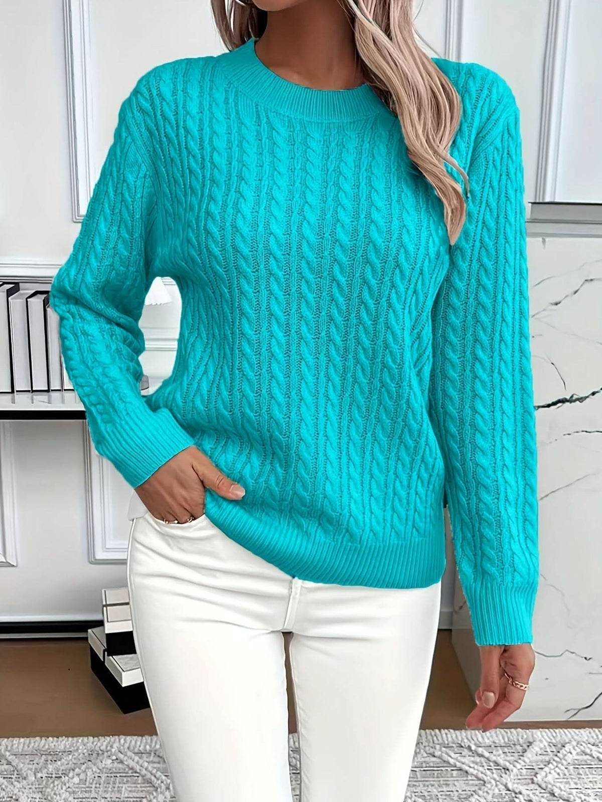 Twisted Cable Crewneck Jumper