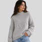 Honeycomb Cable Mock Neck Jumper