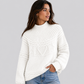 Honeycomb Cable Mock Neck Jumper