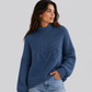 Honeycomb Cable Mock Neck Jumper