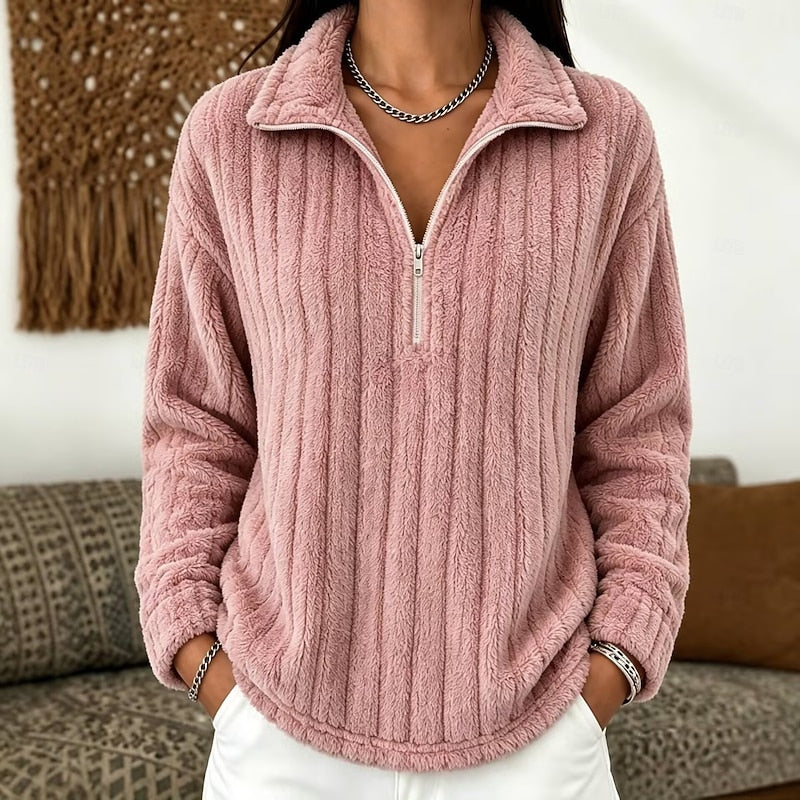 Ribbed Fleece Half-Zip