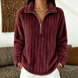 Ribbed Fleece Half-Zip