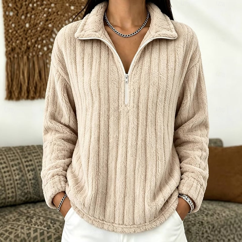 Ribbed Fleece Half-Zip