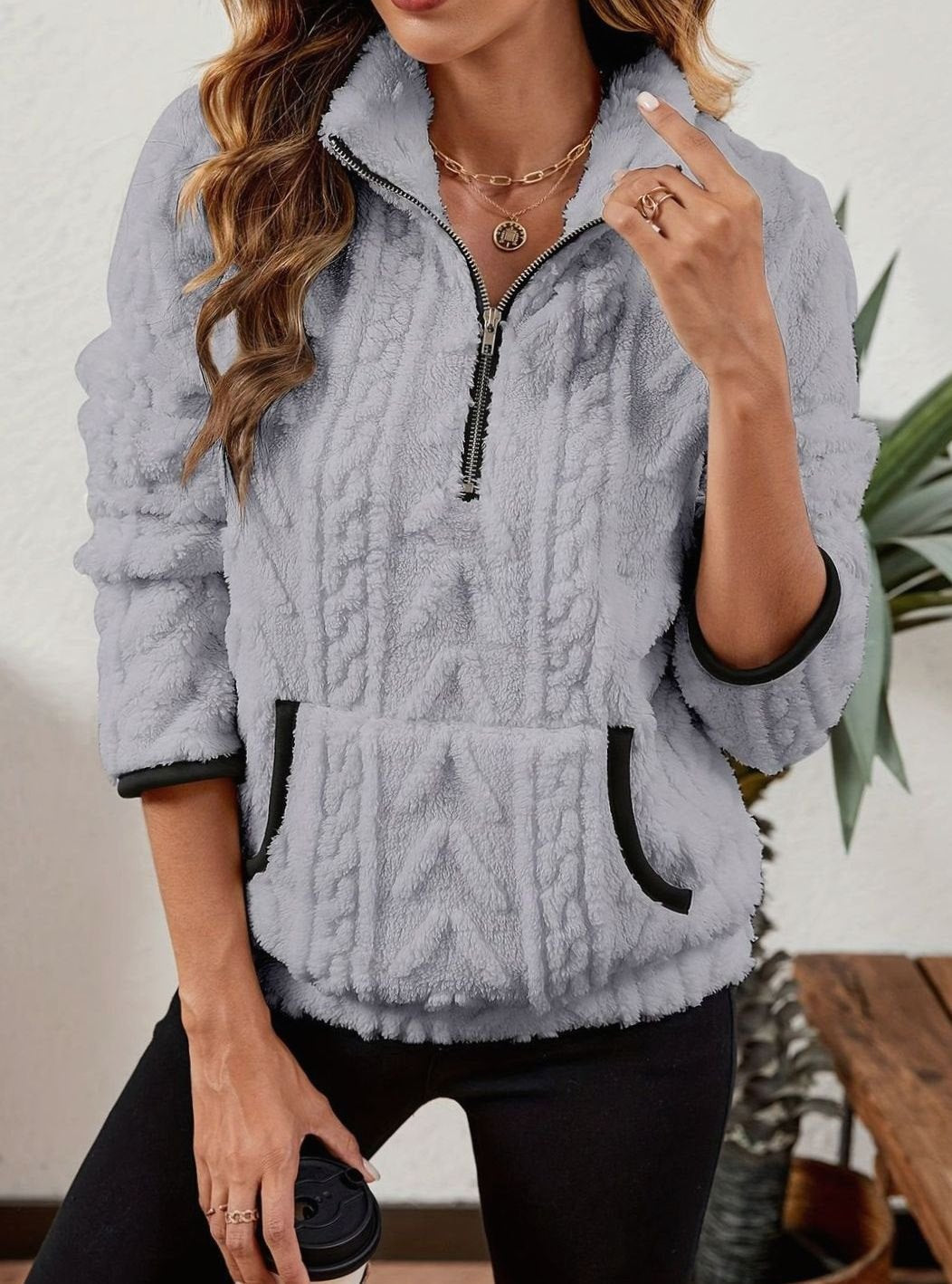 Textured Fleece Half-Zip