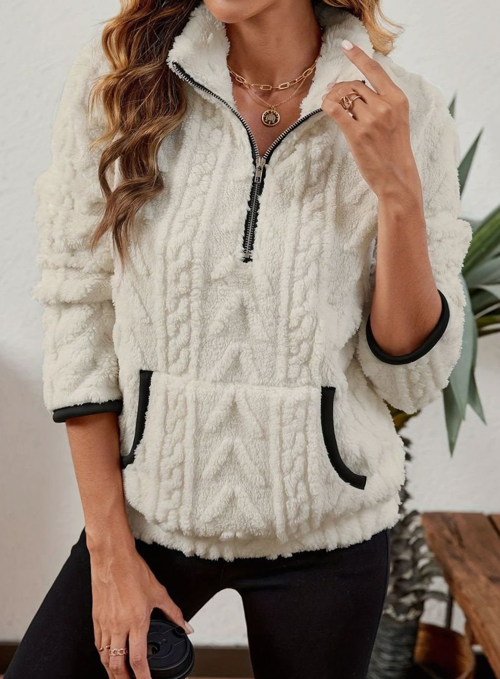 Textured Fleece Half-Zip