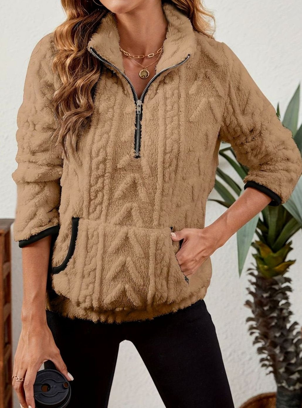 Textured Fleece Half-Zip