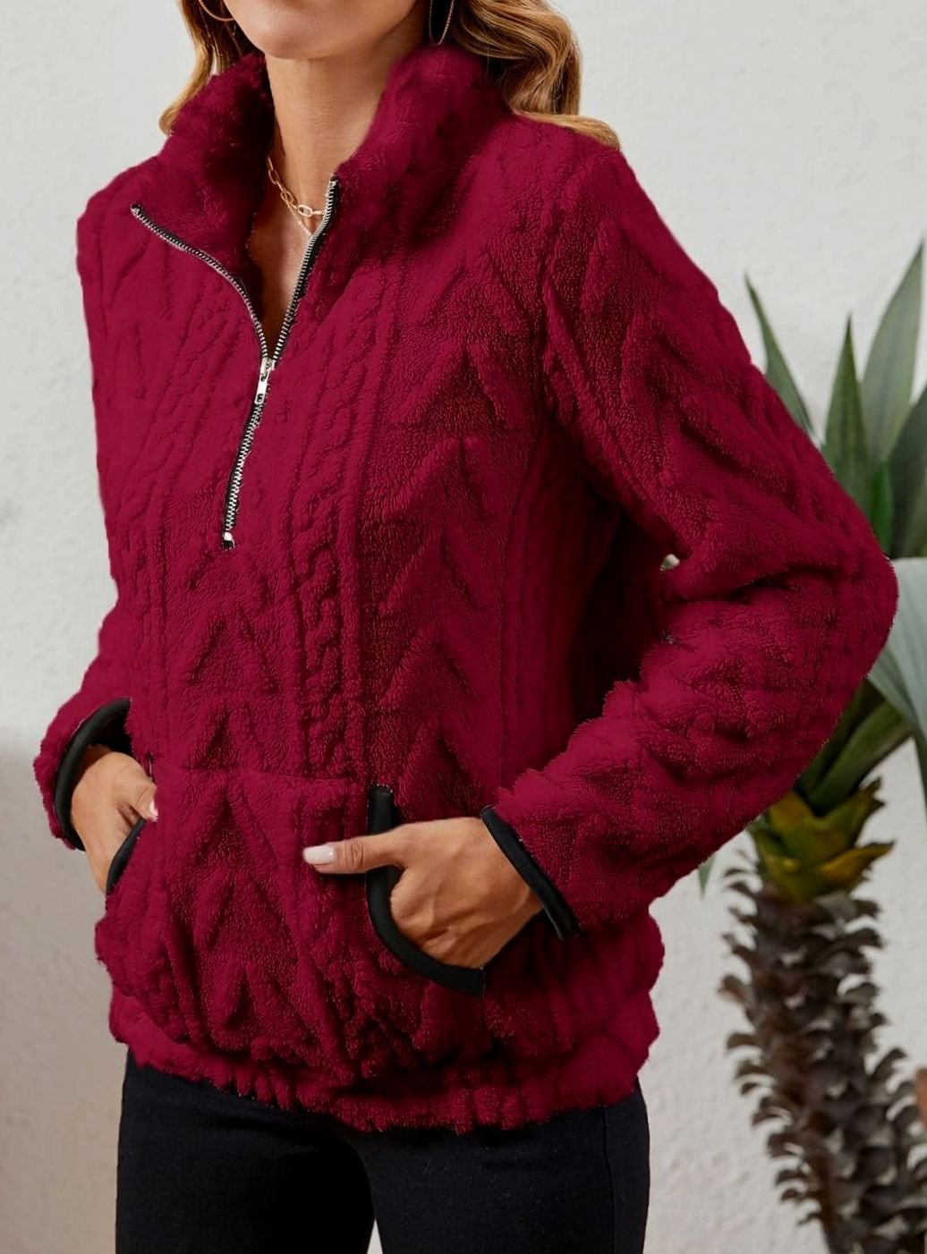 Textured Fleece Half-Zip