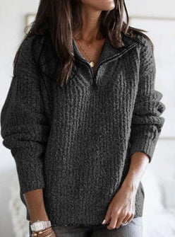 Cable Half-Zip Collar Jumper