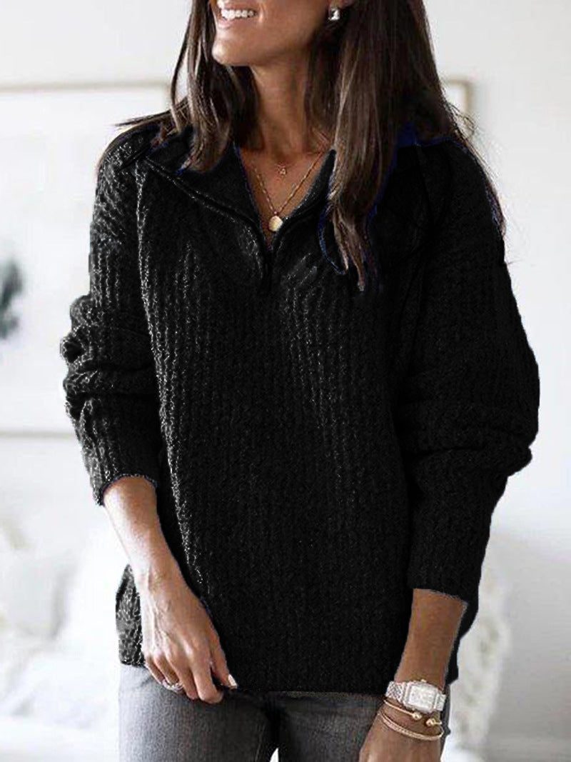 Stand Collar Half-Zip Jumper