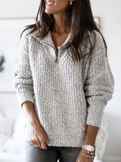 Stand Collar Half-Zip Jumper