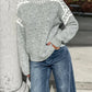 Leopard Yoke Mock Neck Jumper