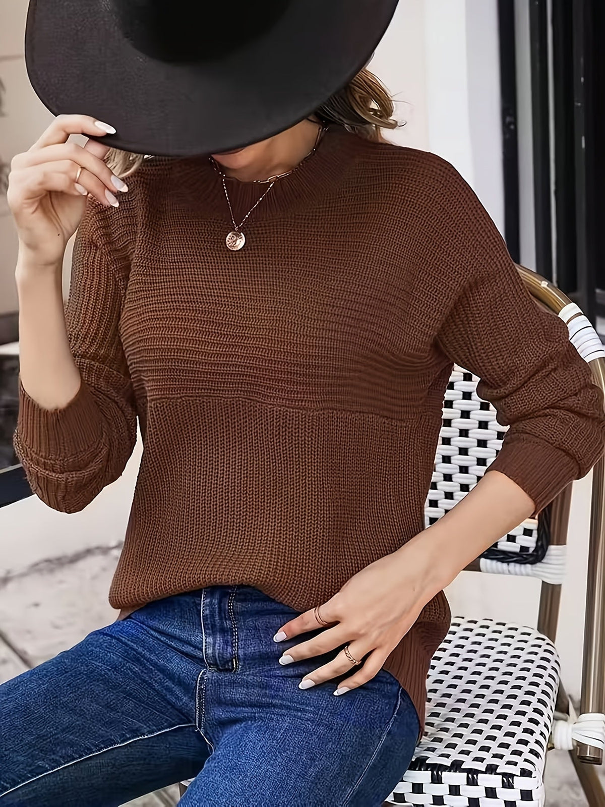 Mixed Rib Side Slit Jumper