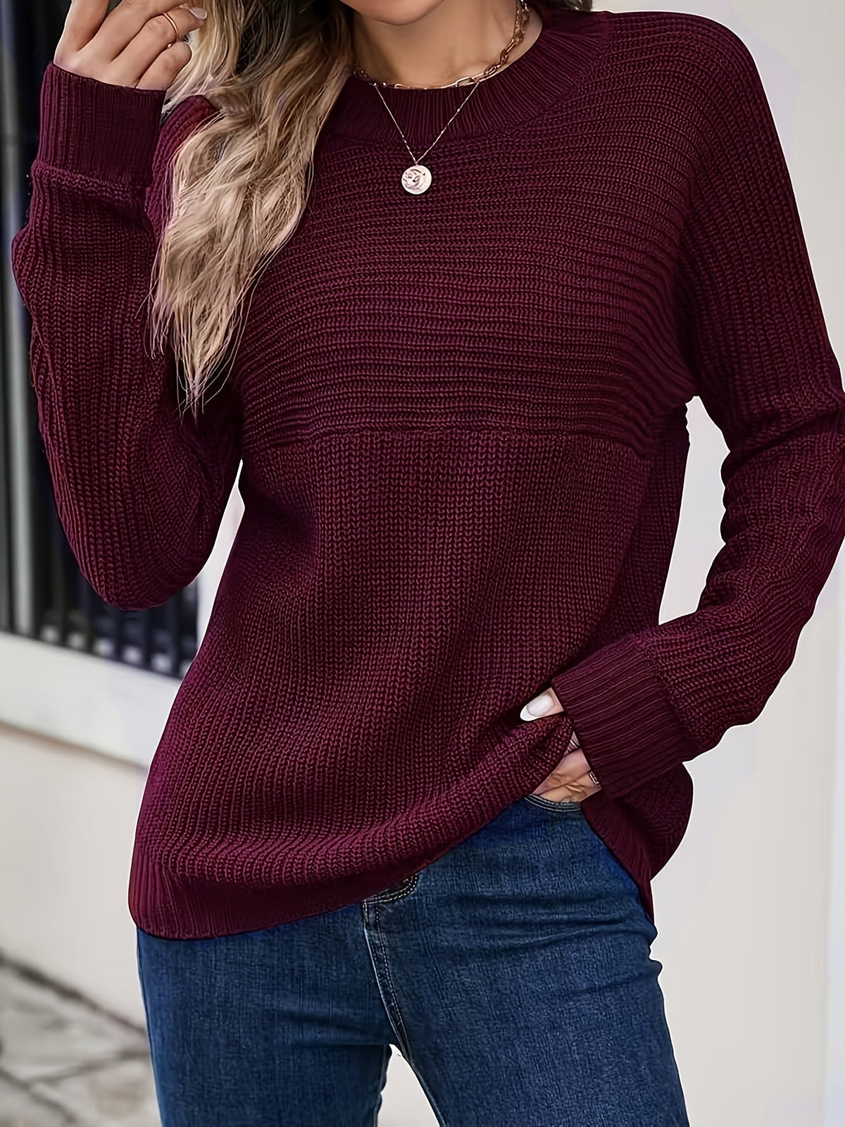 Mixed Rib Side Slit Jumper