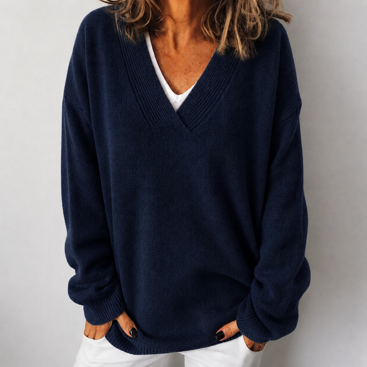 Relaxed Deep V Jumper