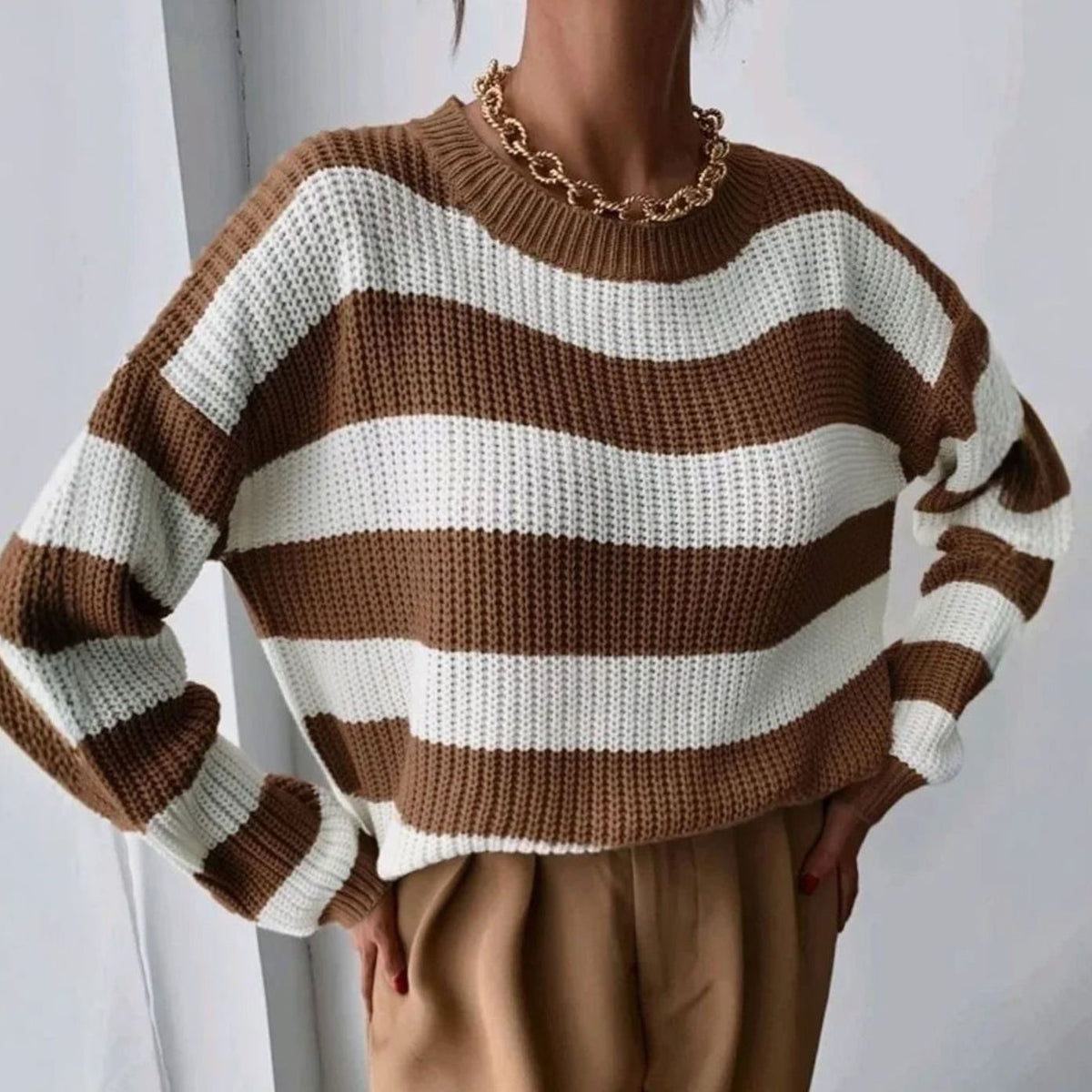 Two-Tone Stripe Jumper