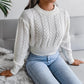 Cropped Cable Puff Sleeve Jumper