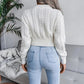 Cropped Cable Puff Sleeve Jumper