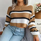 Cropped Stripe Waffle Jumper