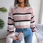 Cropped Stripe Waffle Jumper