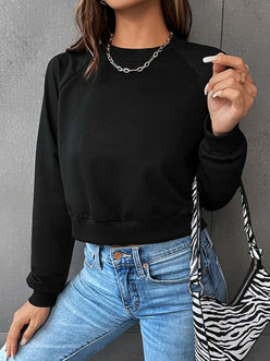 Cropped Raglan Sweatshirt