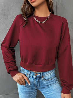 Cropped Raglan Sweatshirt