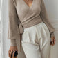 Cropped Wrap Tie Jumper