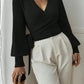 Cropped Wrap Tie Jumper