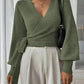 Cropped Wrap Tie Jumper