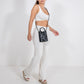 Phone Bag Faux Leather Woven with Top Handles and Strap