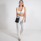 Phone Bag Faux Leather Woven with Top Handles and Strap