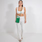 Phone Bag Faux Leather Woven with Top Handles and Strap