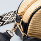 Crossbody Bag Straw Faux Leather with Adjustable Strap